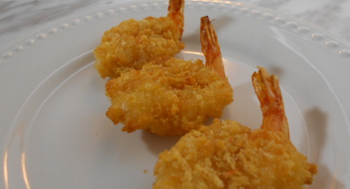breaded shrimp on plate,sushi