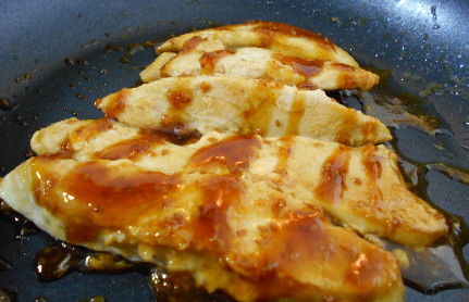 chicken teriyaki in the frypan