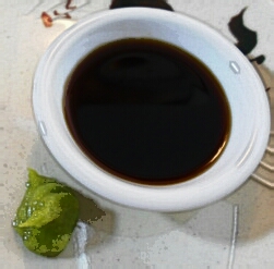 dipping sauce and wasabi for sushi nigiri