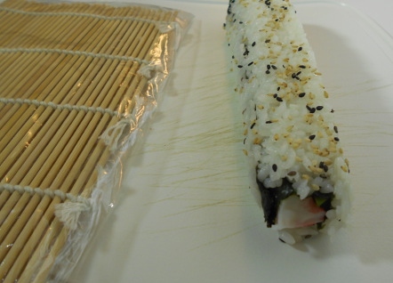 a rolled california roll